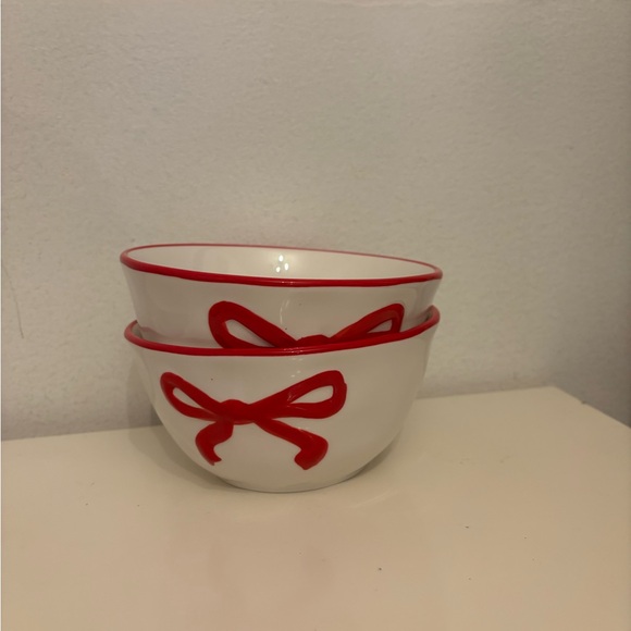 Red and White Bowls Set - Picture 6 of 7